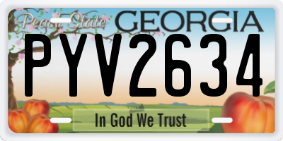 GA license plate PYV2634