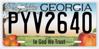 GA license plate PYV2640