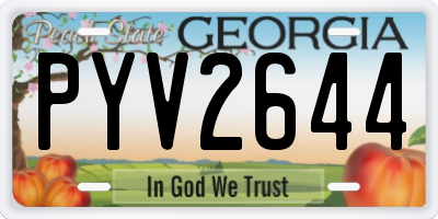 GA license plate PYV2644