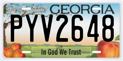 GA license plate PYV2648