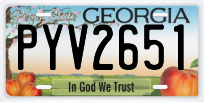 GA license plate PYV2651
