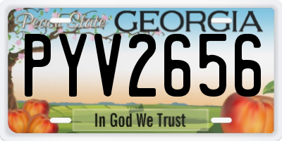 GA license plate PYV2656