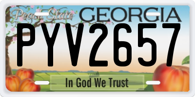 GA license plate PYV2657