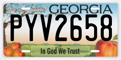 GA license plate PYV2658