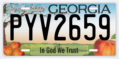 GA license plate PYV2659