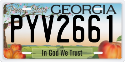 GA license plate PYV2661
