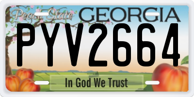 GA license plate PYV2664
