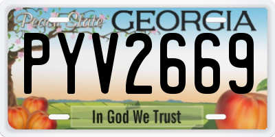 GA license plate PYV2669