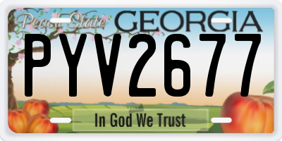 GA license plate PYV2677