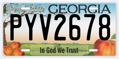 GA license plate PYV2678