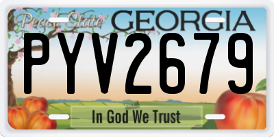 GA license plate PYV2679