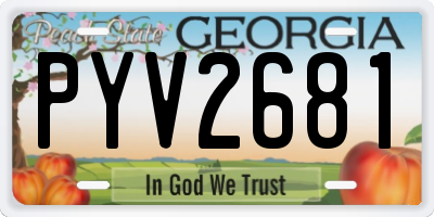 GA license plate PYV2681