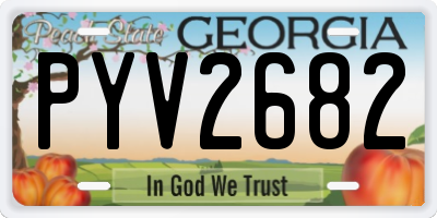GA license plate PYV2682