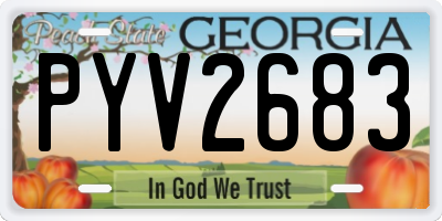 GA license plate PYV2683