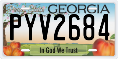 GA license plate PYV2684