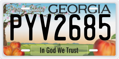 GA license plate PYV2685