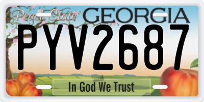GA license plate PYV2687
