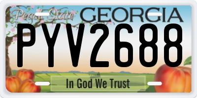 GA license plate PYV2688