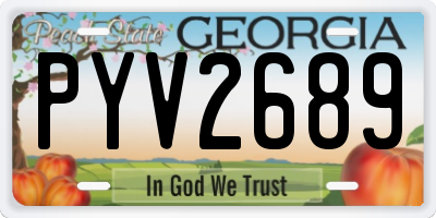 GA license plate PYV2689