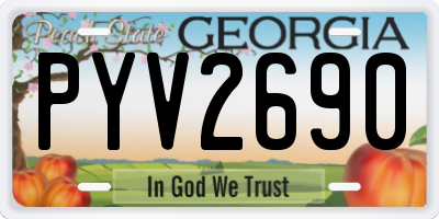 GA license plate PYV2690