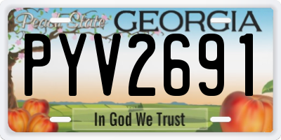 GA license plate PYV2691