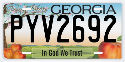 GA license plate PYV2692