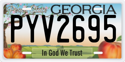 GA license plate PYV2695