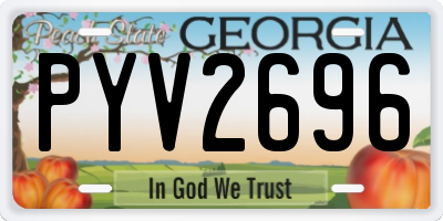 GA license plate PYV2696
