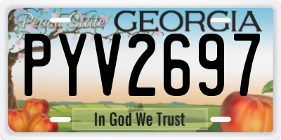 GA license plate PYV2697