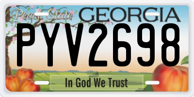 GA license plate PYV2698
