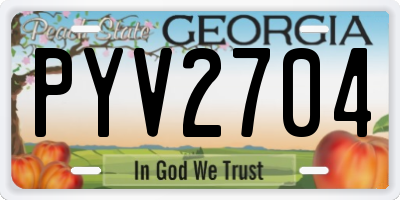 GA license plate PYV2704
