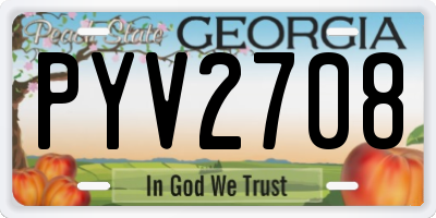 GA license plate PYV2708