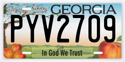 GA license plate PYV2709