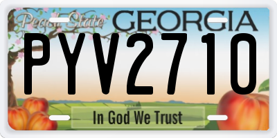 GA license plate PYV2710