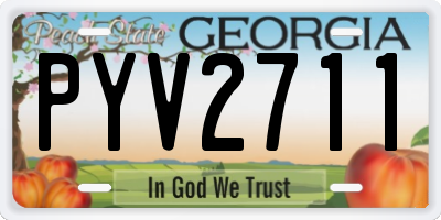 GA license plate PYV2711