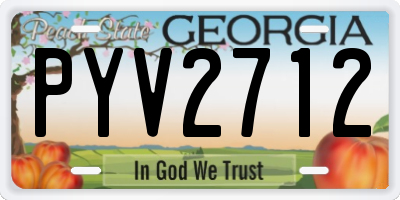 GA license plate PYV2712