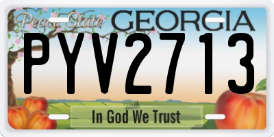 GA license plate PYV2713