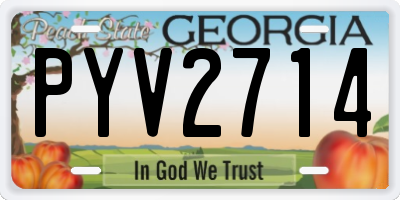 GA license plate PYV2714
