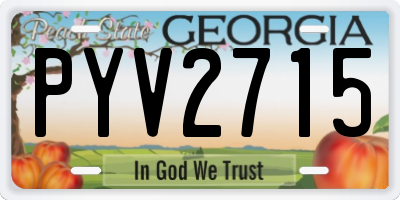 GA license plate PYV2715
