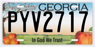 GA license plate PYV2717