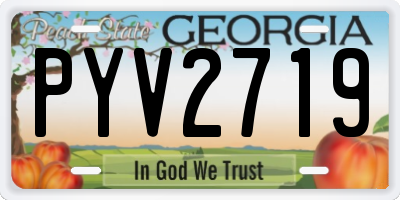GA license plate PYV2719