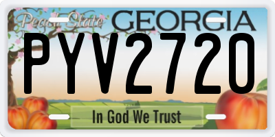 GA license plate PYV2720