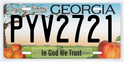 GA license plate PYV2721