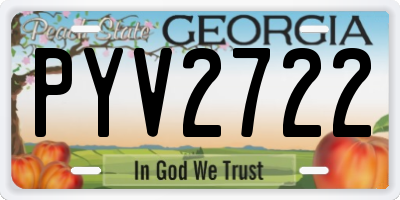 GA license plate PYV2722