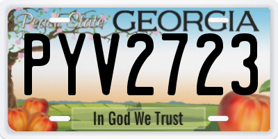 GA license plate PYV2723