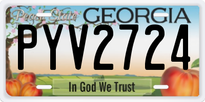 GA license plate PYV2724