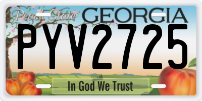 GA license plate PYV2725