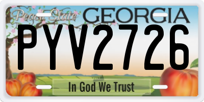 GA license plate PYV2726