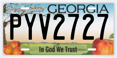 GA license plate PYV2727