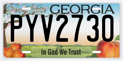 GA license plate PYV2730
